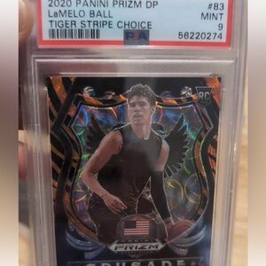 2020 Panini Prizm Draft Picks Lamelo Ball Choice Tiger Stripe PSA 9 Rookie RC